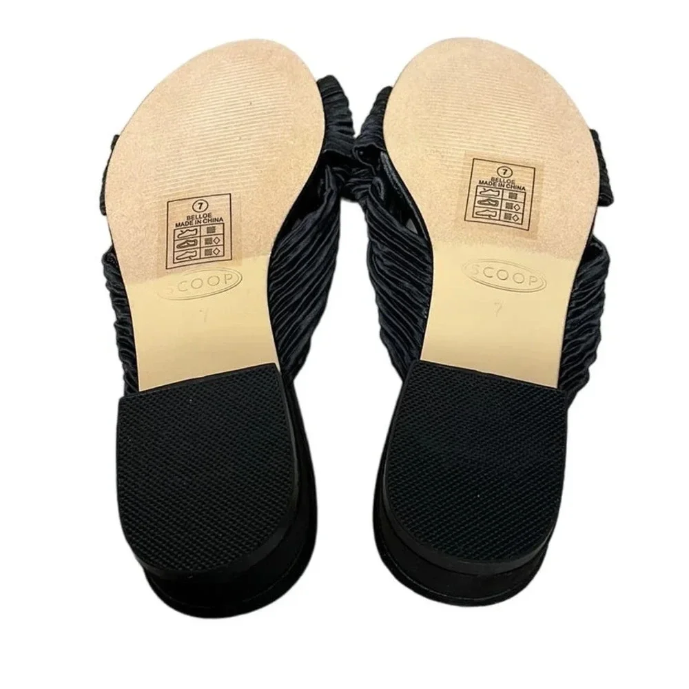 New Scoop Black Knot Slide Sandals‎ Size 7